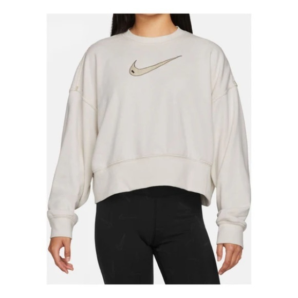 Nike Tops - Nike Logo Sportswear Cream Crewneck